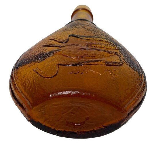 Vintage Wheaton Glass Bottle Amber Orange 9.25" High Retro Colonial Style - Picture 5 of 8